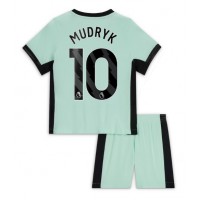 Camiseta Chelsea Mykhailo Mudryk #10 Tercera Equipación Replica 2023-24 para niños mangas cortas (+ Pantalones cortos)